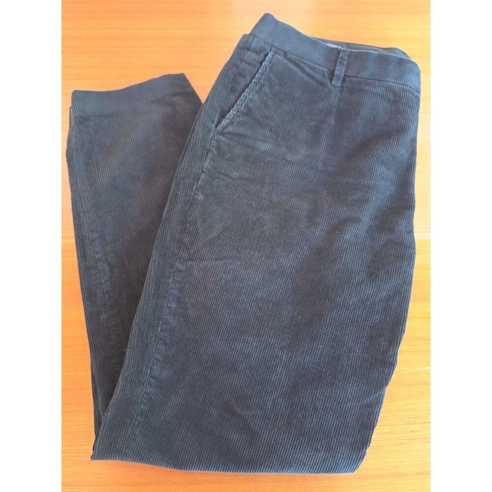 Land's End Traditional Fit Men's Black Corduroy Pants Size 42